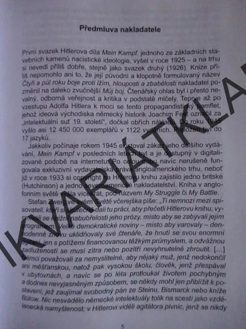 MEIN KAMPF, ADOLF HITLER, ČESKY, MŮJ BOJ , VÁLKA, **an