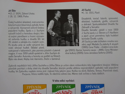 ZPĚVNÍK, NEJVĚTŠÍ HITY, JIŘÍ SUCHÝ, JIŘÍ ŠLITR, **an