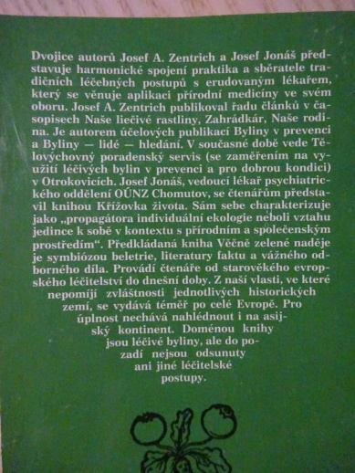 VĚČNĚ ZELENÉ NADĚJE, JOSEF JONÁŠ, JOSEF A. ZENTRICH, HOMEOPATIKA, **an
