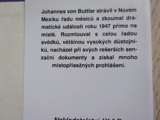 MIMOZEMŠŤANÉ Z ROSWELLU, JOHANNES VON BUTTLAR, **an