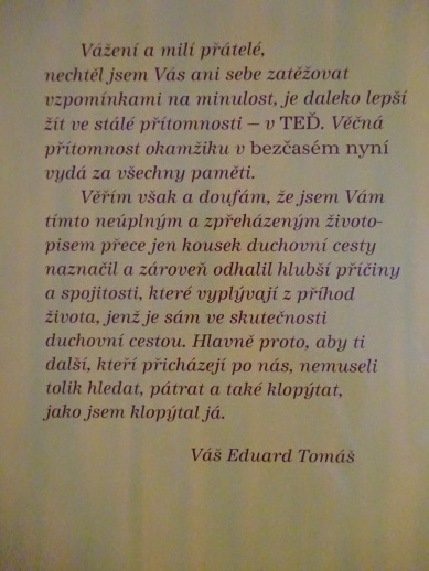 PAMĚTI MYSTIKA, EDUARD TOMÁŠ, **an