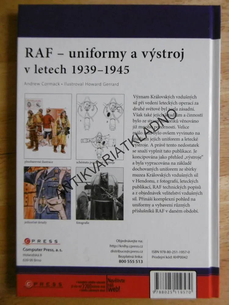 RAF UNIFORMY A VÝSTROJ V LETECH 1939-45, CORMACK, GERRARD, **an