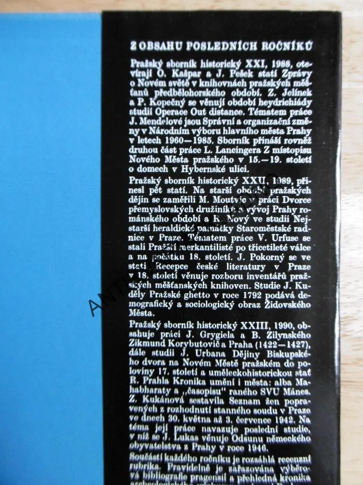 PRAŽSKÝ SBORNÍK HISTORICKÝ XXIV, 1991, P-A