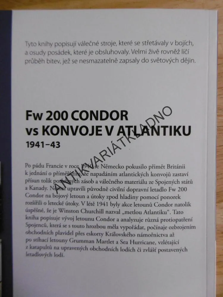 FW 200 CONDOR VS KONVOJE V ATLANTIKU, 1941-43, R. FORCZYK