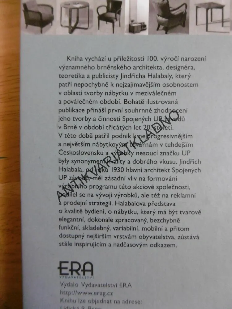 JINDŘICH HALABALA A SPOJENÉ UMĚCKOPRŮMYSLOVÉ ZÁVODY BRNO, DESIGN, NÁBYTEK