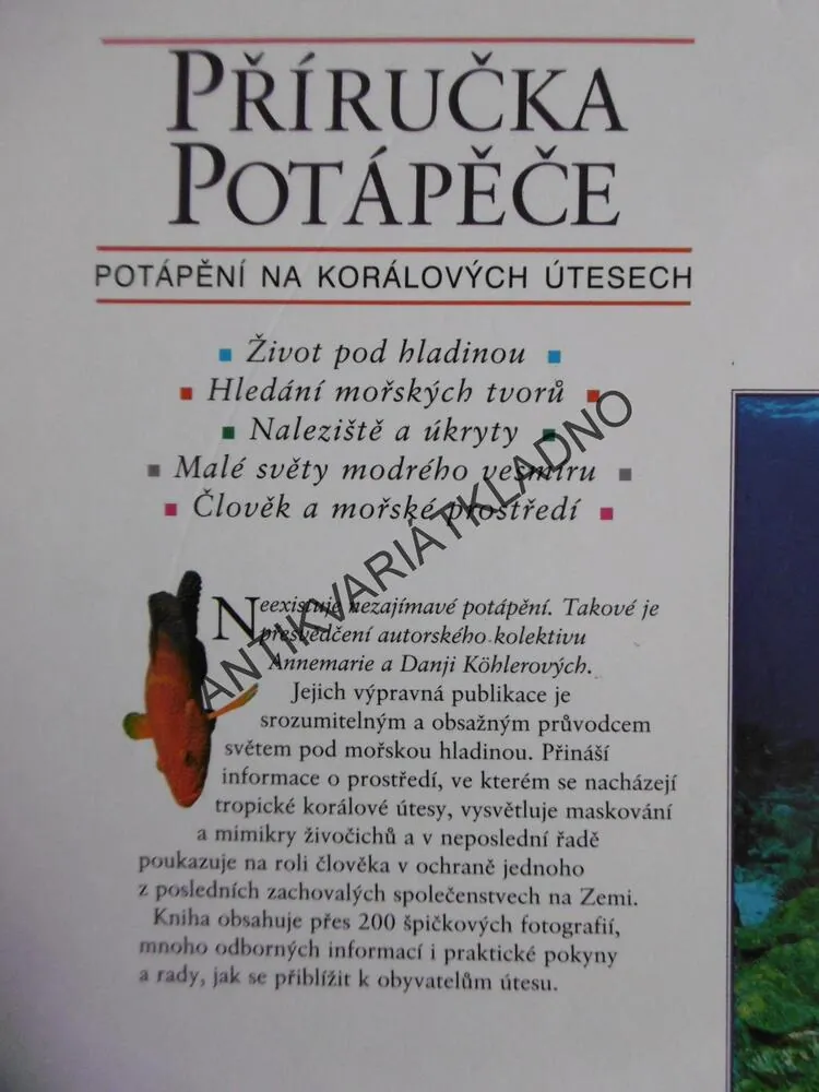 PŘÍRUČKA POTÁPĚČE, POTÁPĚNÍ NA KORÁLOVÝCH ÚTESECH, KÖHLER