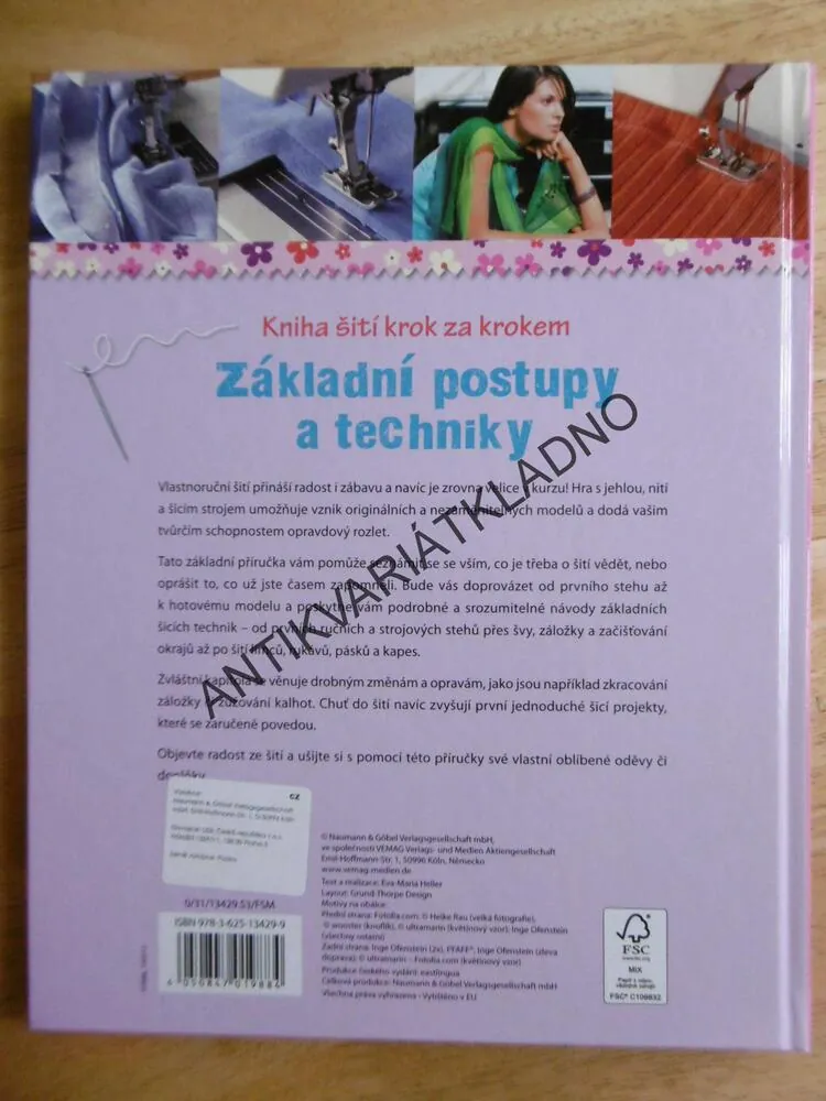 ZÁKLADNÍ POSTUPY A TECHNIKY, KNIHA ŠITÍ KROK ZA KROKEM
