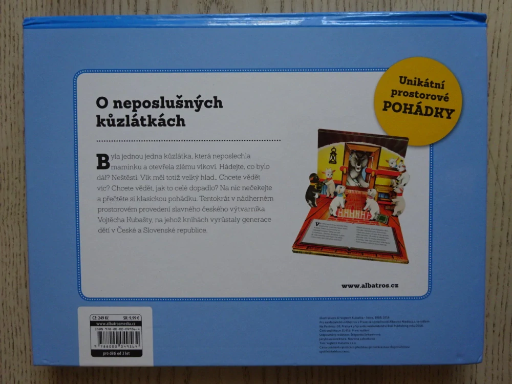 O NEPOSLUŠNÝCH KŮZLÁTKÁCH, VOJTĚCH KUBAŠTA, 2018, PROSTOROVÉ LEPORELO, **an