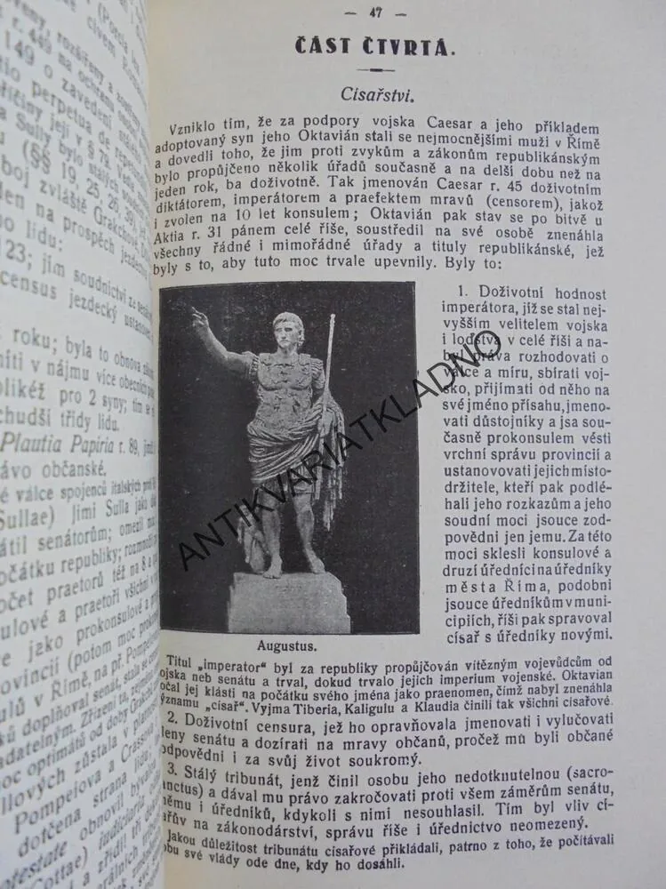 ŘÍMSKÉ REÁLIE A LITERATURA, KUBELKA, VČETNĚ MAPY