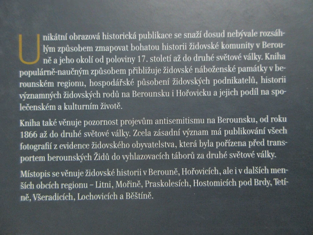 BEROUNSKO A JEHO ŽIDÉ, JINDŘIŠKA ROSENBAUMOVÁ A KOL., **an