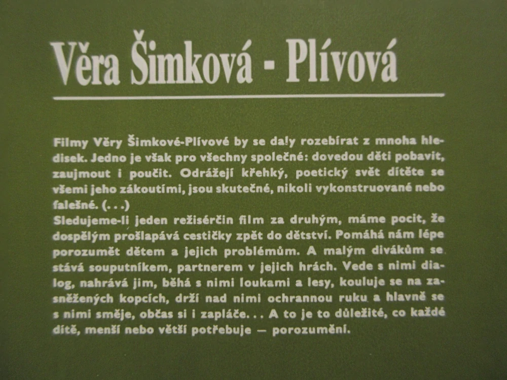 ŠIMKOVÁ-PLÍVOVÁ VĚRA, FILMOVÝ SEŠIT, **an