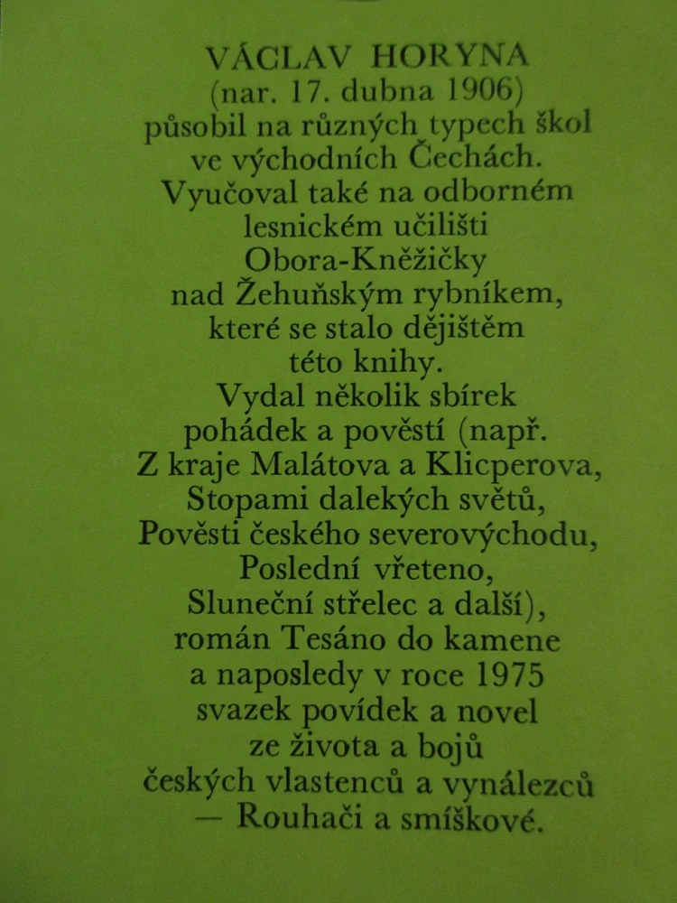 HUBERTOVA BRÁNA, VÁCLAV HORYNA, **an