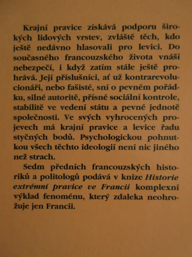 HISTORIE EXTRÉMNÍ PRAVICE VE FRANCII, MICHEL WINOCK A KOLEKTIV, **an