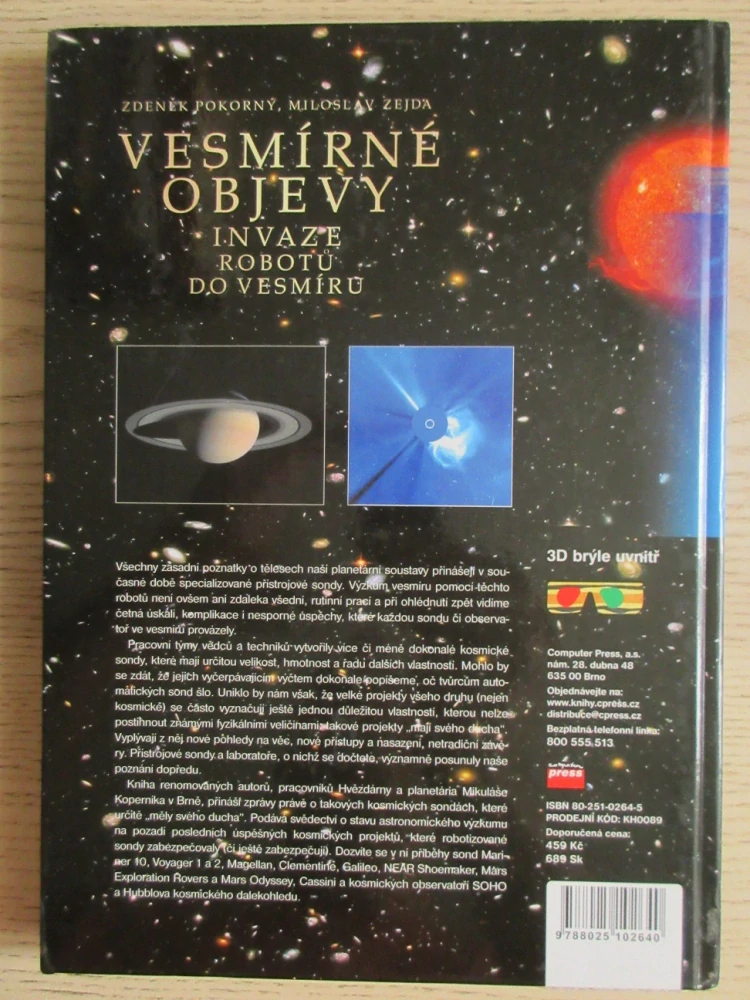 VESMÍRNÉ OBJEVY VČ. 3D BRÝLÍ, INVAZE ROBOTŮ DO VESMÍRU, ZDENĚK POKORNÁ, MILOSLAV ZEJDA, **an 