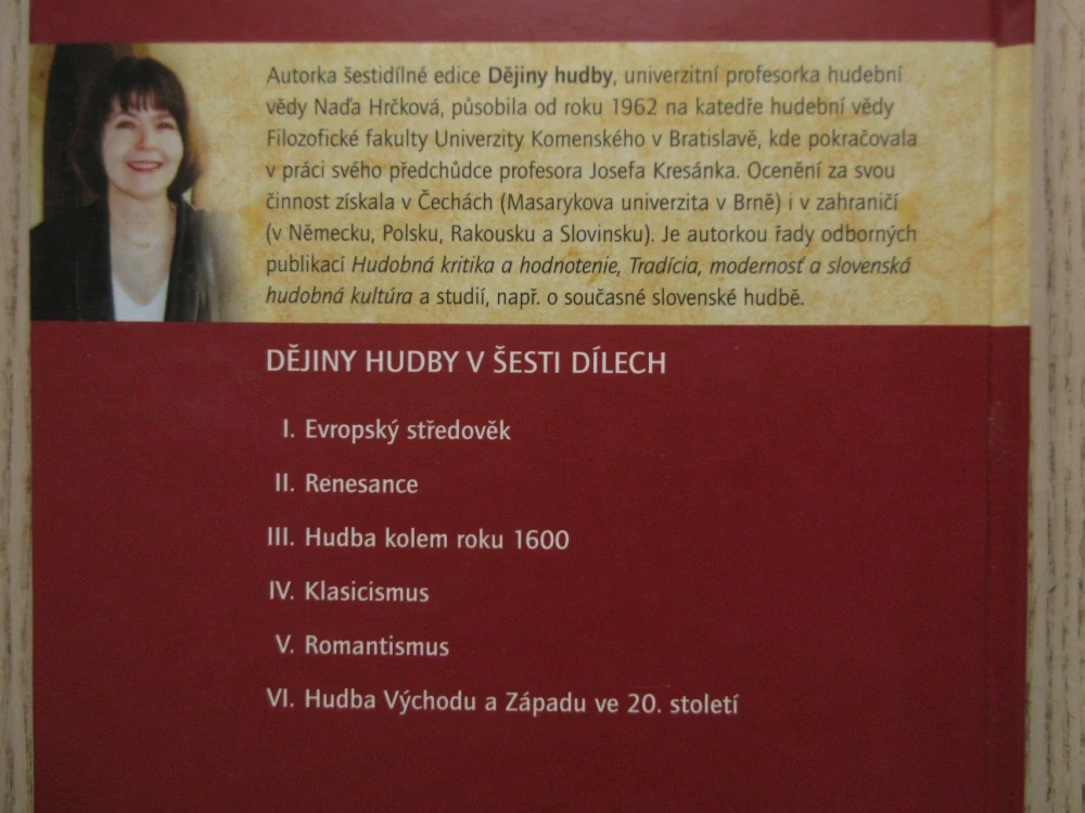 DĚJINY HUDBY I. - EVROPSKÝ STŘEDOVĚK, NAĎA HRČKOVÁ, **an