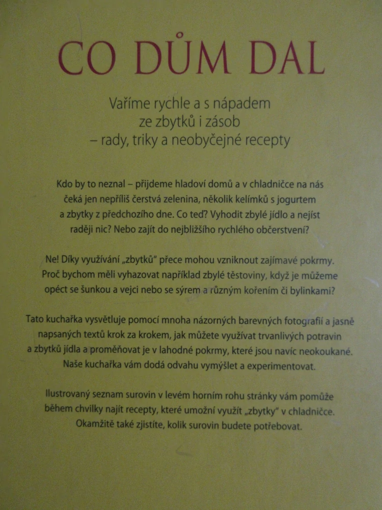 CO DŮM DAL, VAŘÍME RYCHLE A S NÁPADEM ZE ZBYTKŮ I ZÁSOB, GÜNTER BEER, PATRIK JAROS, **an