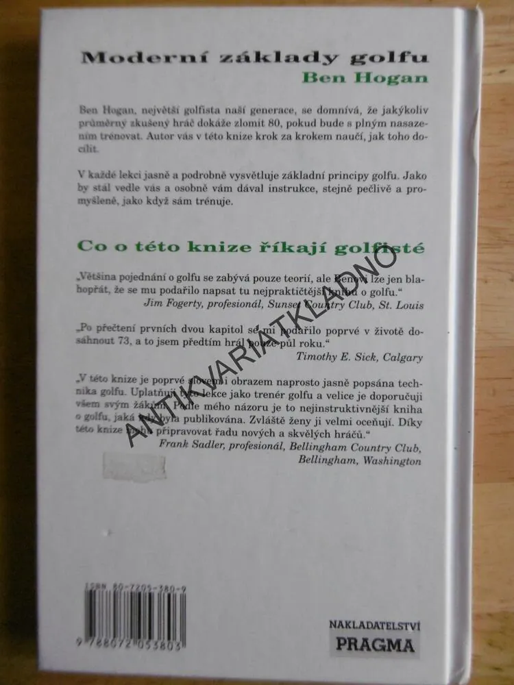 MODERNÍ ZÁKLADY GOLFU, 5 LEKCÍ, BEN HOGAN, GOLF, HRA, SPORT, GOLF