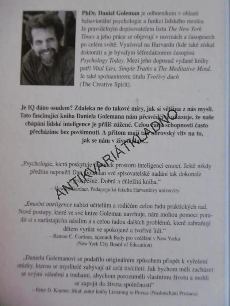 EMOČNÍ INTELIGENCE, JE DŮLEŽITĚJŠÍ NEŽ IQ, DANIEL GOLEMAN, **an