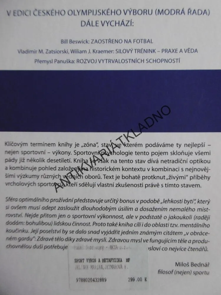 SPORT, VÝKON A METAFYZIKA, JELÍNEK, JETMAROVÁ