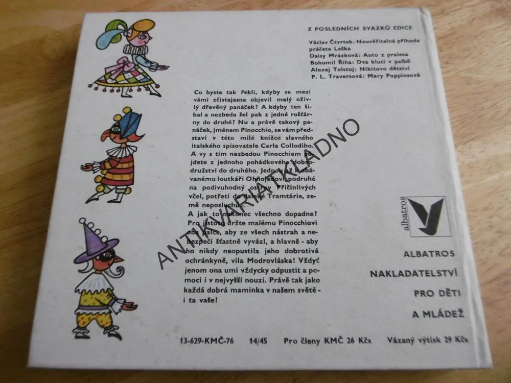 PINOCCHIOVA DOBRODRUŽSTVÍ, CARLO COLLODI, ZMATLÍKOVÁ, JISKŘIČKY, **an