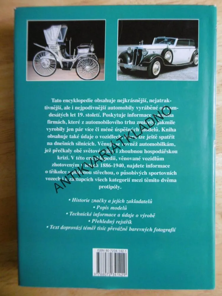 ENCYKLOPEDIE VETERÁNŮ, SPORTOVNÍ A CESTOVNÍ VOZY 1886-1940, RIVE BOX, **an
