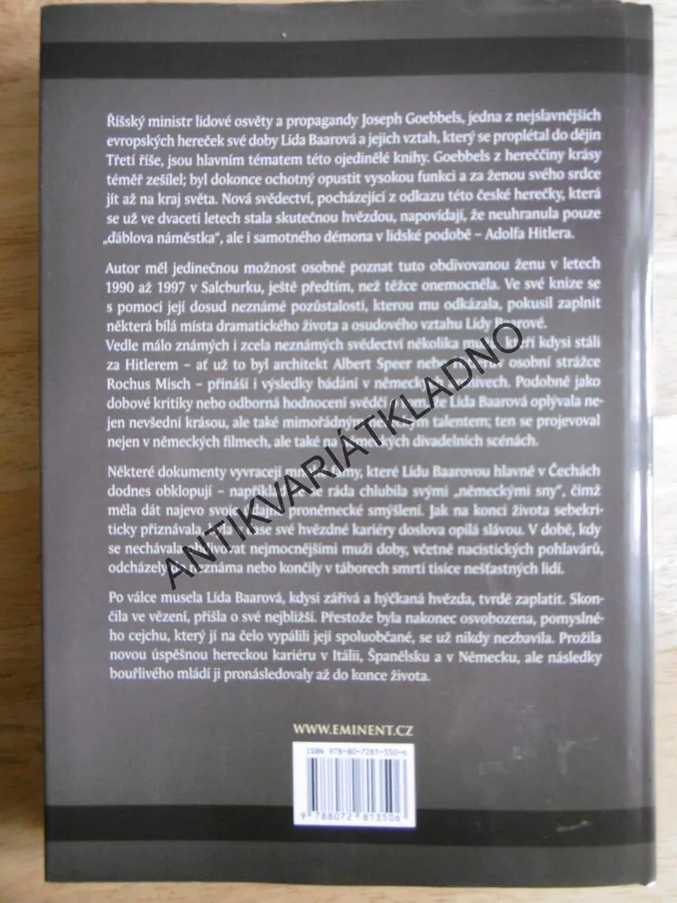 LÍDA BAAROVÁ, JOSEPH GOEBBELS, PROKLETÁ LÁSKA ČESKÉ HEREČKY, STÍNY TŘETÍ ŘÍŠE, MOTL, **an