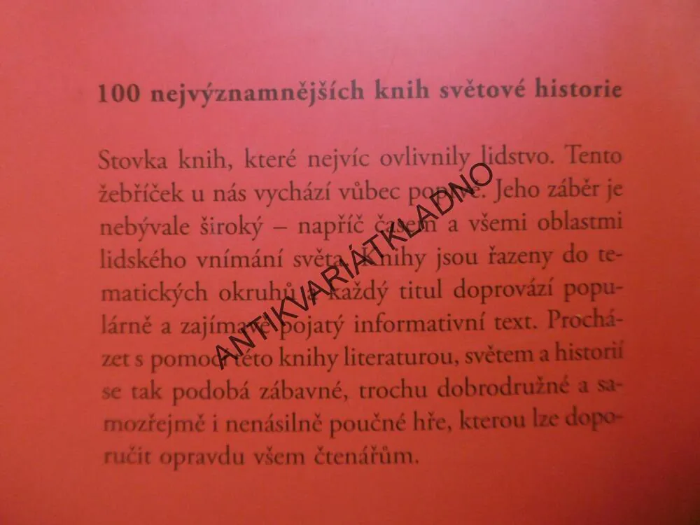 STO NEJVÝZNAMNĚJŠÍCH KNIH SVĚTOVÉ HISTORIE, HANA PRIMUSOVÁ, **an