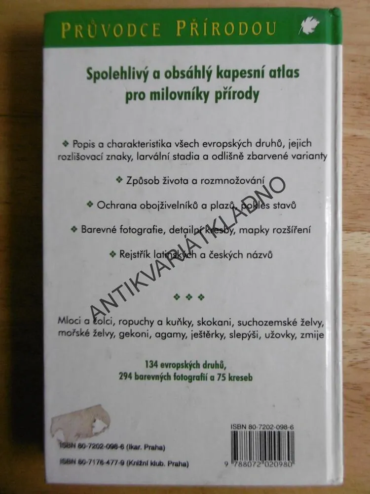 OBOJŽIVELNÍCI A PLAZI, PRŮVODCE PŘÍRODOU, **an