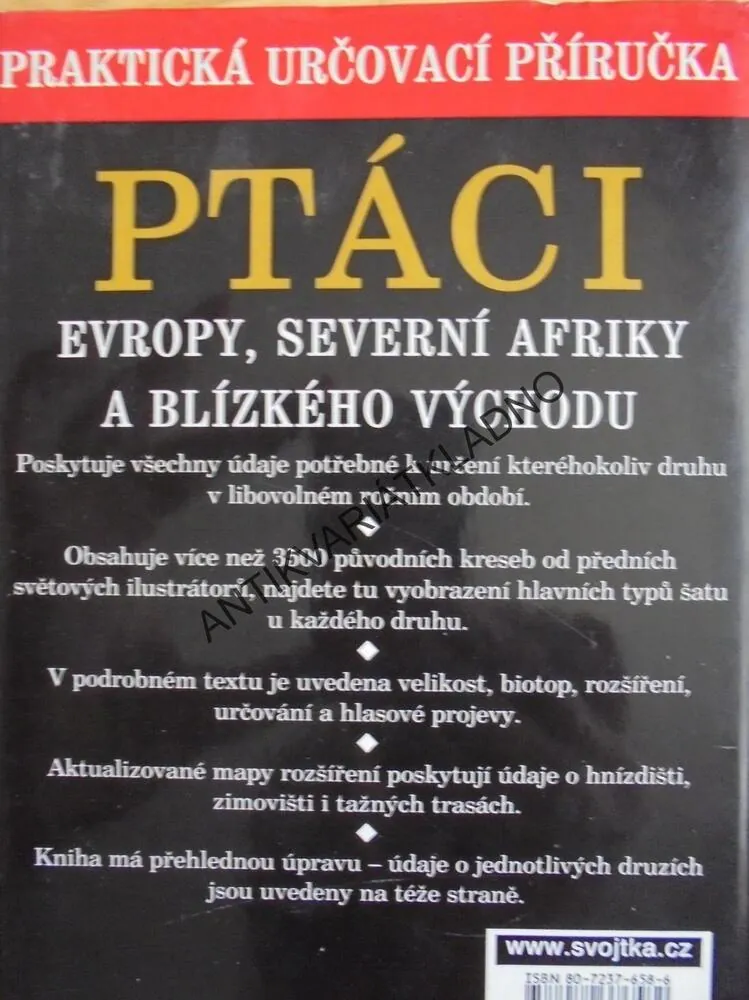 PTÁCI EVROPY,S.AFRIKY,BLÍZKÝ VÝCHOD, PŘÍRUČKA, ATLAS