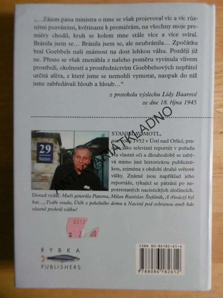 PROKLETÍ LÍDY BAAROVÉ, LÍDA BAAROVÁ, STANISLAV MOTL, **an
