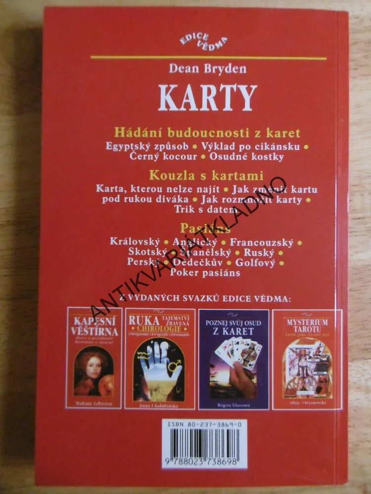KARTY, HÁDÁNÍ BUDOUCNOSTI, KOUZLA, PASIÁNS, DEAN BRYDEN