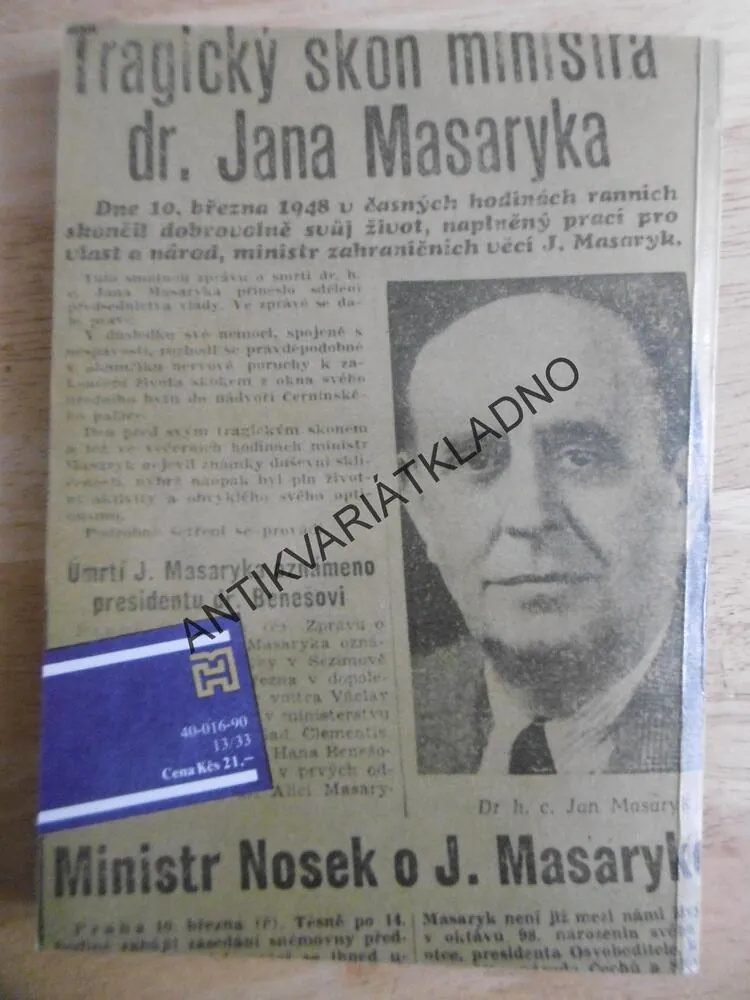 PROČ ZEMŘEL JAN MASARYK? KETTNER, JEDLIČKA, **an