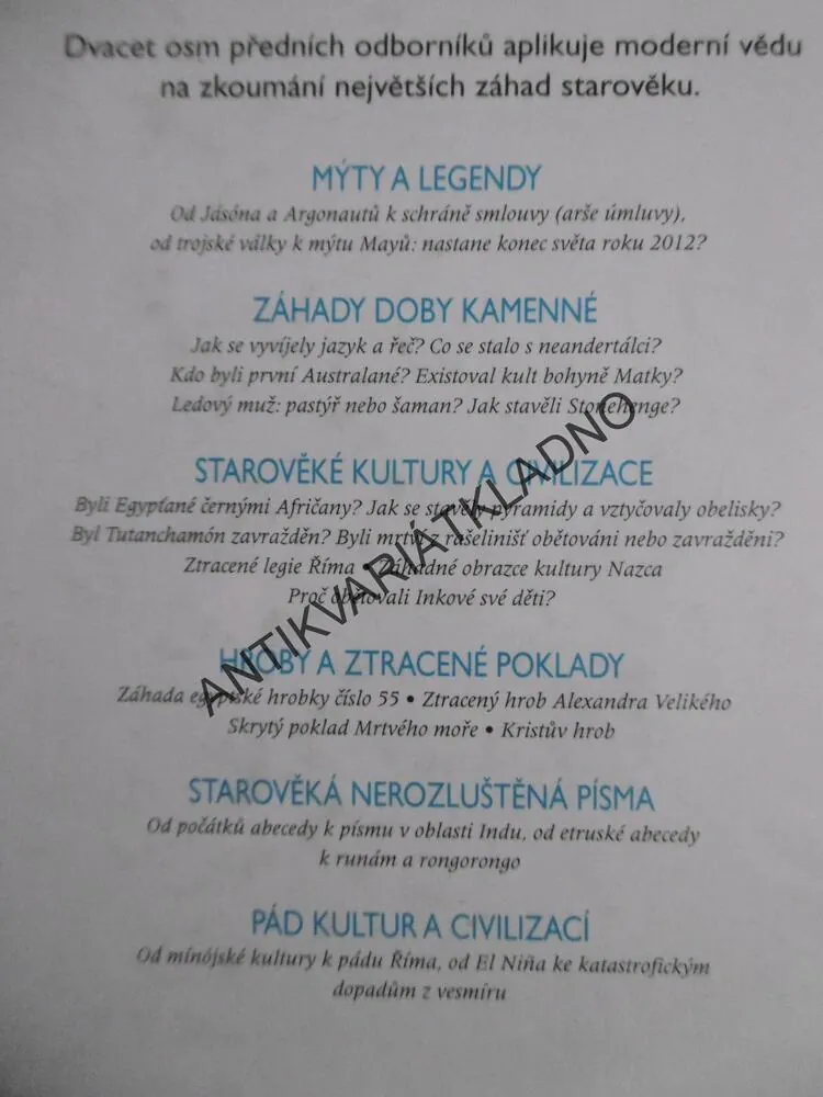 SEDMDESÁT VELKÝCH ZÁHAD, BRIAN M. FAGAN, **an