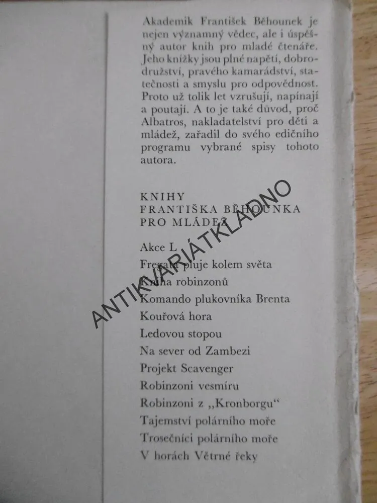ROBINZONI VESMÍRU, FRANTIŠEK BĚHOUNEK, 1973
