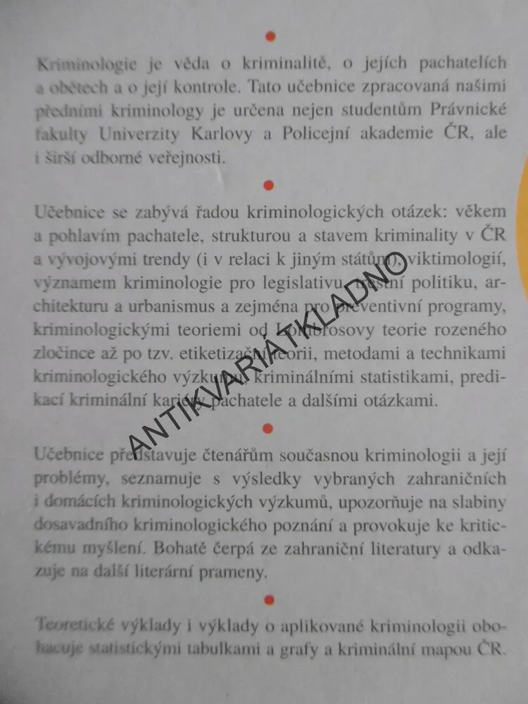 KRIMINOLOGIE, OTO NOVOTNÝ, JOSEF ZAPLETAL, **an