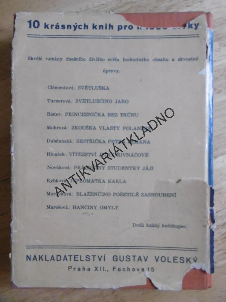 KAMARÁDKA Z POBŘEŽÍ, MÁJA VINNIKOVÁ, HORNÍK, GOTH, 1938
