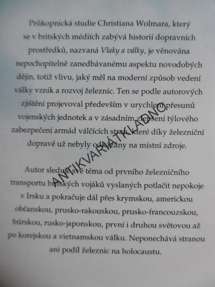 VLAKY A VÁLKY, CHRISTIAN WOLMAR, **an