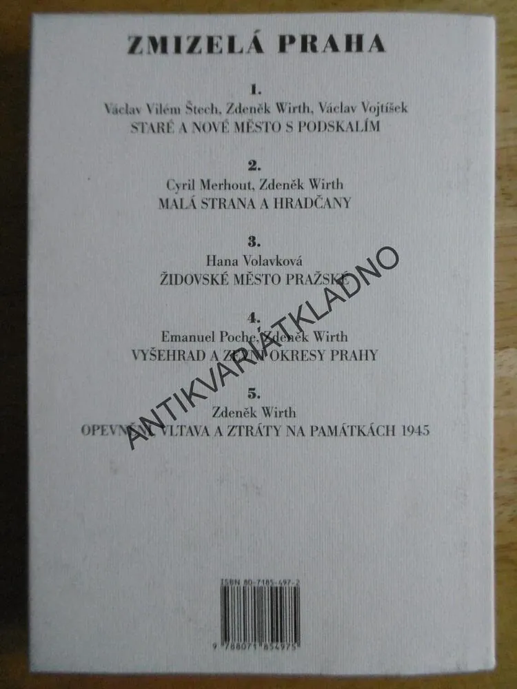 ZMIZELÁ PRAHA 1., ŠTECH, WIRTH, VOJTÍŠEK, **an