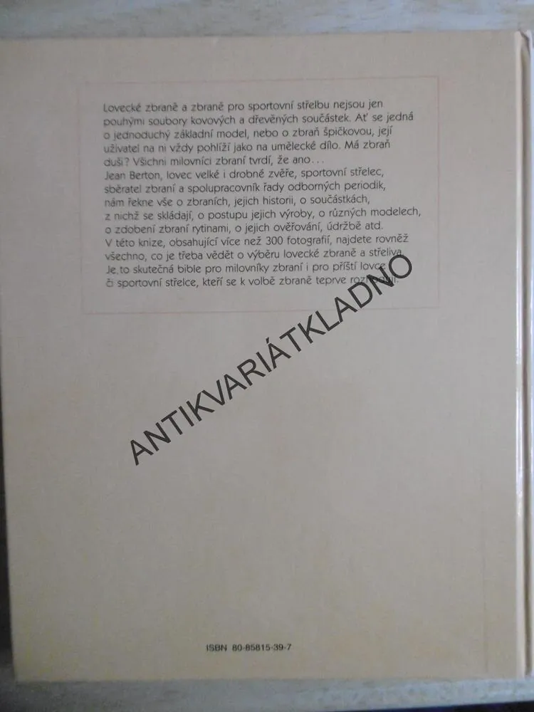 LOVECKÉ PALNÉ ZBRANĚ, SVĚT ZBRANÍ, JEAN BERTON, **an