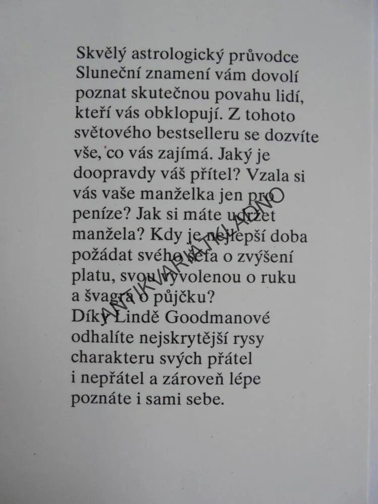 SLUNEČNÍ ZNAMENÍ, LINDA GOODMANOVÁ, **an