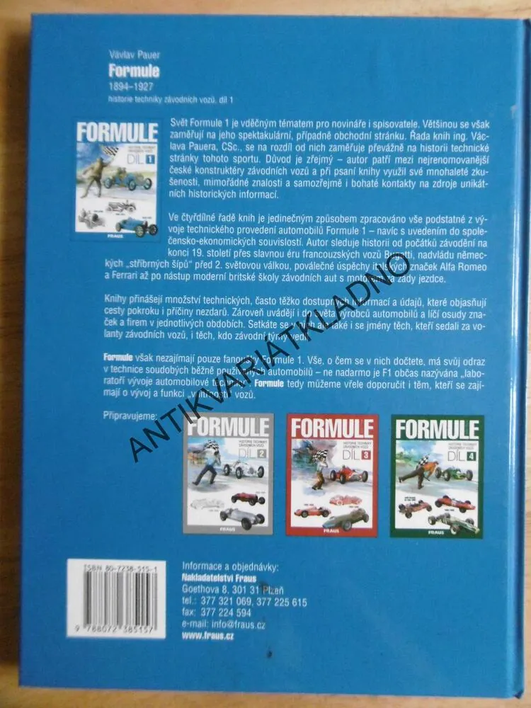FORMULE 1., HISTORIE TECHNIKY ZÁVODNÍCH VOZŮ, VÁCLAV PAUER,  BRUCE JONES, **an