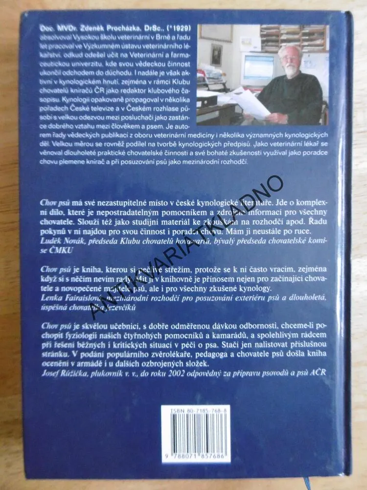 CHOV PSŮ, CHOVATELSTVÍ, CHOVATEL, ZDENĚK PROCHÁZKA, **an