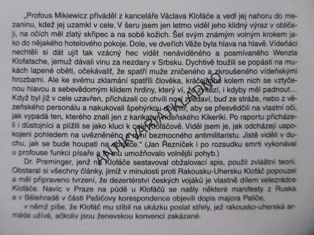 VÁCLAV KLOFÁČ A JEHO NÁRODNÍ SOCIALISMUS, JOSEF KREČMER, MASARYK, **an