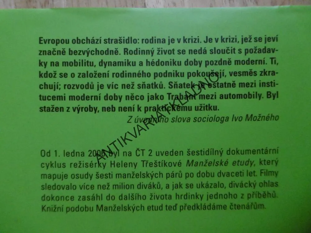 MANŽELSKÉ ETUDY, HELENA TŘEŠTÍKOVÁ, MICHAEL TŘEŠTÍK, **an