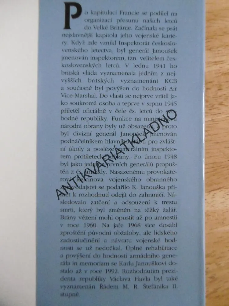 GENERÁL KAREL JANOUŠEK, ZDENĚK VALIŠ, **an