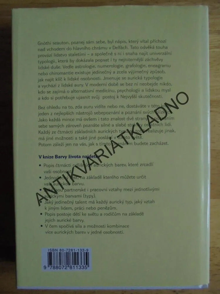 BARVY ŽIVOTA, PAMALA OSLIE, AURICKÁ TYPOLOGIE, **an