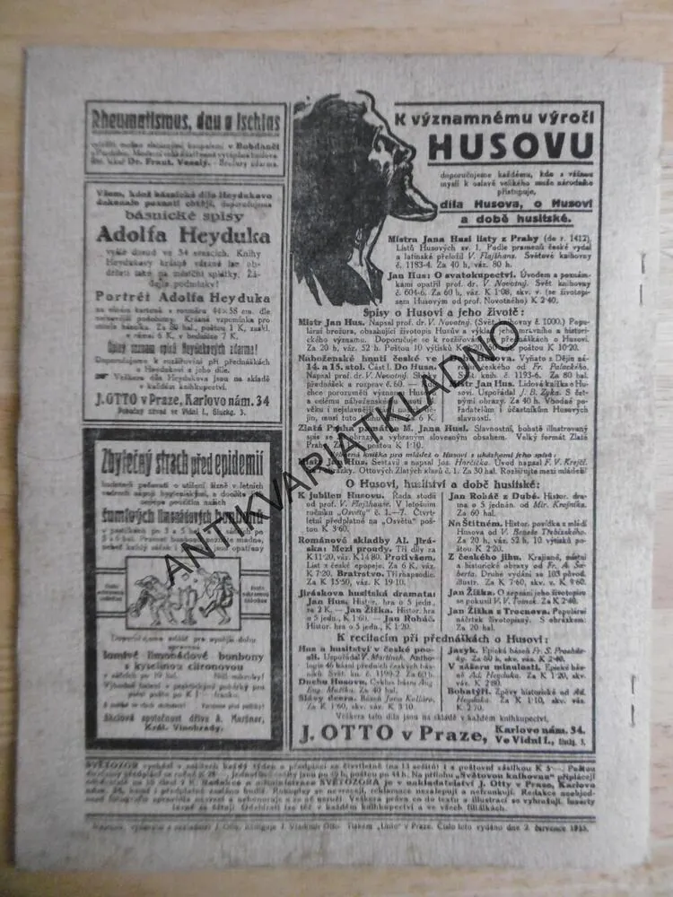 SVĚTOZOR, Č. 42, ROČ. 15., ROK 1915, POUZE 1 KUS JEDNOHO ČÍSLA