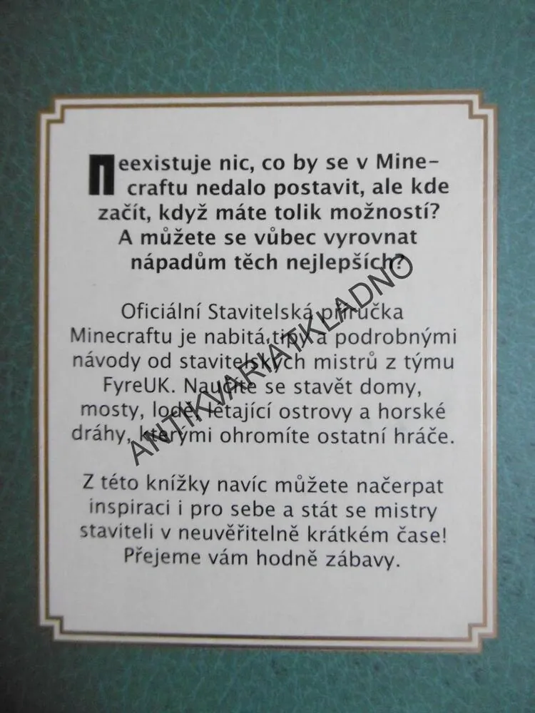 MINECRAFT, STAVITELSKÁ PŘÍRUČKA, **an