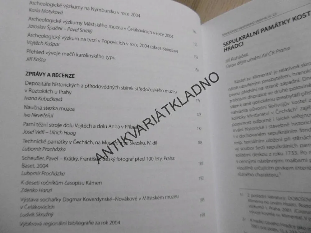 STŘEDOČESKÝ VLASTIVĚDNÝ SBORNÍK 23, **an