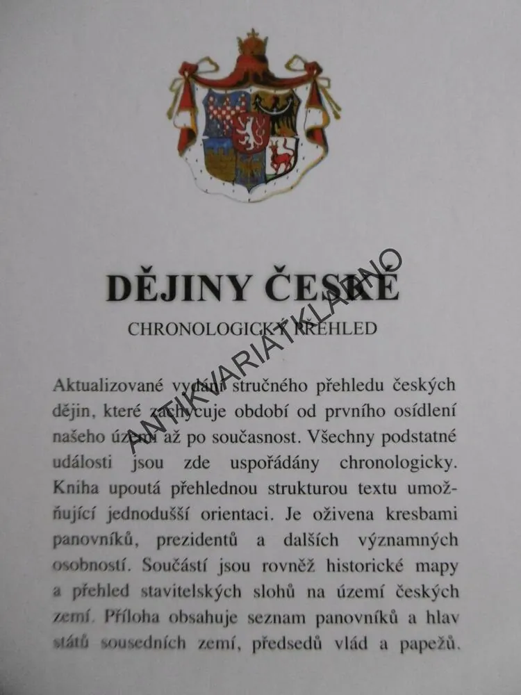 DĚJINY ČESKÉ, CHRONOLOGICKÝ PŘEHLED, **an